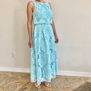 Gorgeous Betsy & Adam baby blue lace dress